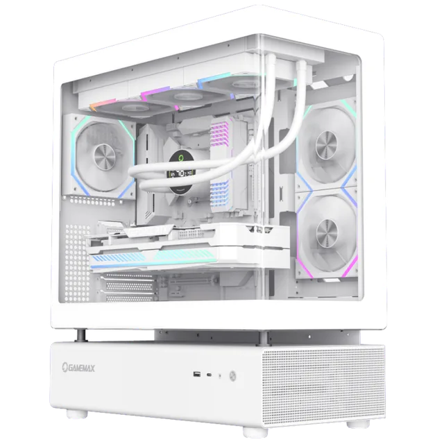 Gabinete Gamemax N80 TG C/Coolers x6 Vidrio Templado White