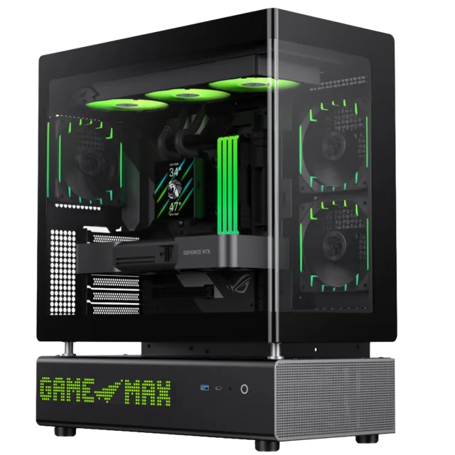 Gabinete Gamemax N90 Bg TG Vidrio Templado Grey