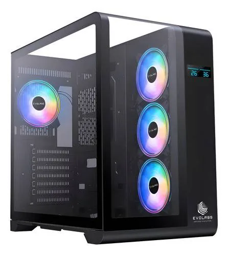 Gabinete Gamer Evolabs Synergy Black Evo-400ab C/f Full Atx