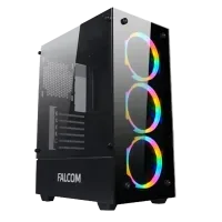 Gabinete Gamer Falcom G-8012 Fan Rainbow 3 Ventiladores Vidrio Templado