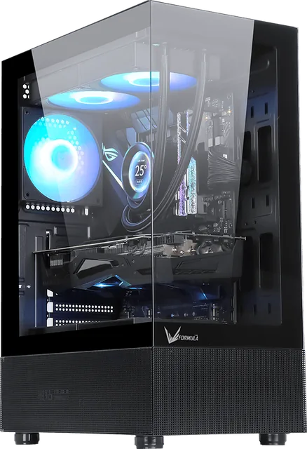 Gabinete Gamer Formula V Crystal Z1+ Black (atx + 3 Fans Frgb)