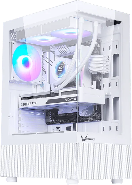 Gabinete Gamer Formula V Crystal Z1+ White (atx + 1 Fan Frgb)