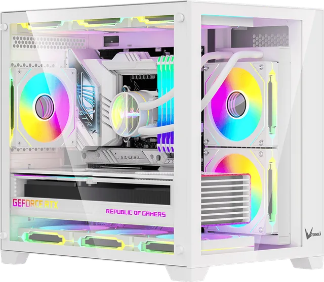 Gabinete Gamer Formula V Crystal Z5 White (matx + 1 Fan Frgb)