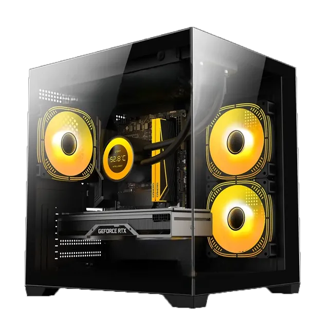 Gabinete Gamer Jalatec JT-X93 Mini Tower mATX TG 3xFan ARGB Ctrl. + Fuente 500W 80 PLUS