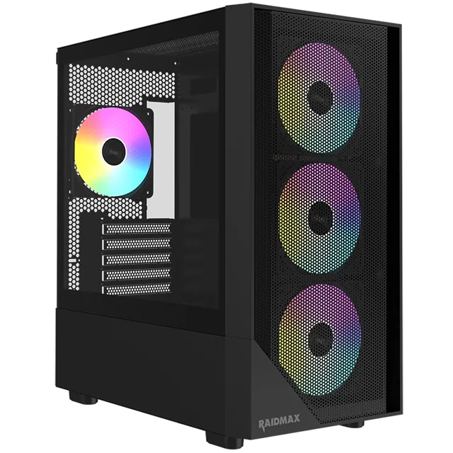 Gabinete Gamer Raidmax Meshian X X609 M mATX TG 4x Fan ARGB Negro