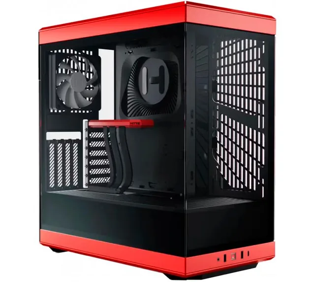Gabinete HYTE Y40 Black Cherry Vidrio Templado 2x120mm Fans Vertical GPU Mount Inc. Cable Riser PCIe 4x16 USB-C 3.2