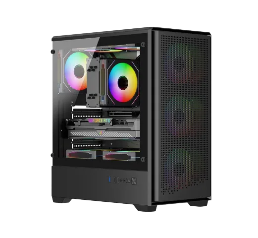 Gabinete Jalatec Gamer Rgb Jt-x51 + Fuente 750w 80+