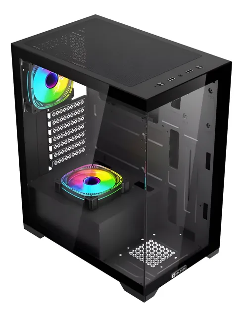 Gabinete Jalatec Jt-x94b Atx Tg Argb + Fuente 500w 80 Plus