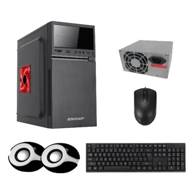 Gabinete Kit Melody Mkg550-11 Con Fuente Teclado Mouse Y Parlantes