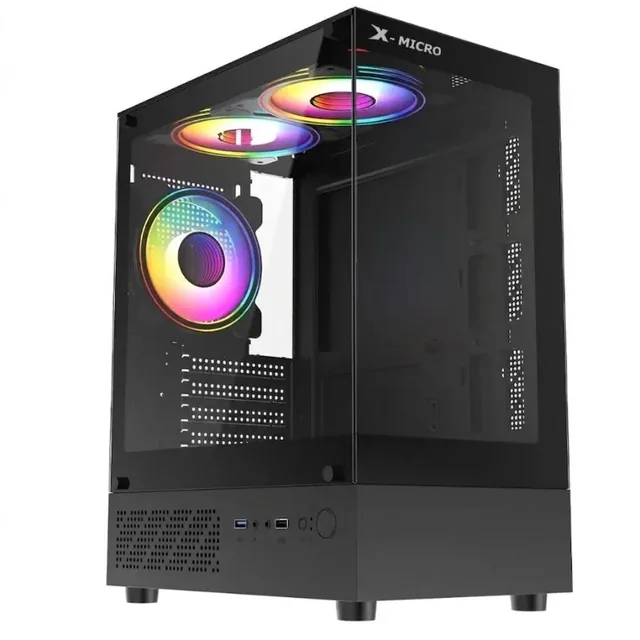 Gabinete Mid Tower X-Micro Axis G1 3 Fan Fixed Argb