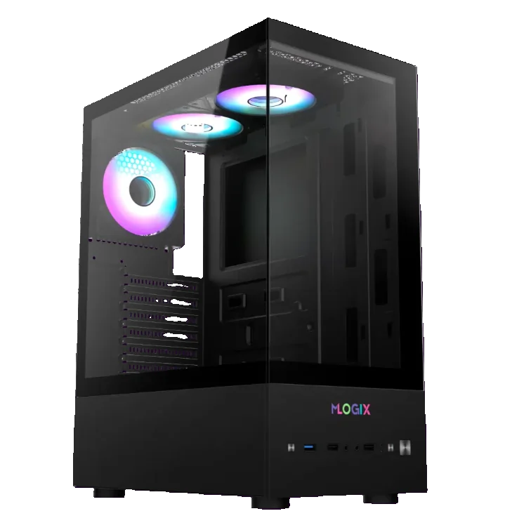 Gabinete MLOGIX View Max 180 3x120mm Fan ARGB M-ATX Vidrio Templado