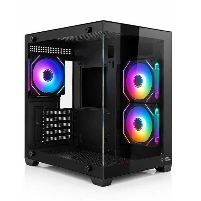 Gabinete Noxi Gaming Kubi Negro 3x120mm Argb Fans + Fuente 550w