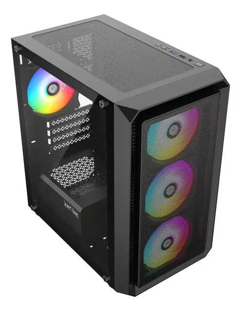 GABINETE RAPTOR INFINITY MESH TG 4FAN RGB