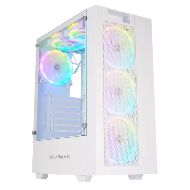 Gabinete Solarmax CM-5920 TG 6FAN RGB White