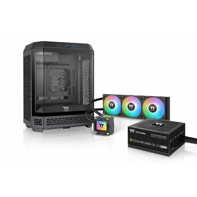 GABINETE THERMALTAKE TOWER 600 LA360 ARGB CON FUENTE 1200W 80 PLUS