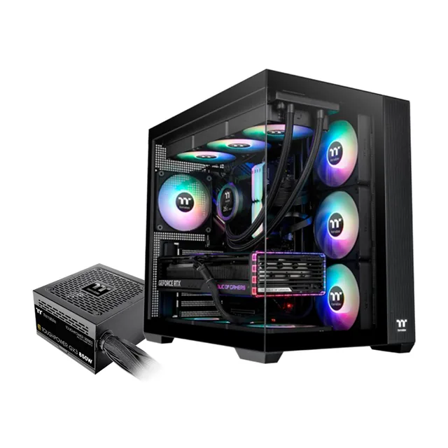 Gabinete TT View 380 Lite Fan ARGB x4 TG x2 c/Fuente 850W Gold (4513)