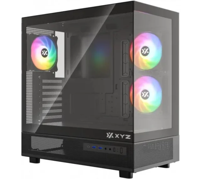 Gabinete XYZ Aurorax 50 Black 3x120mm ARGB Fans Vidrio Templado