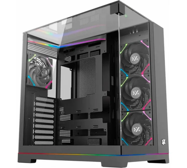 Gabinete XYZ TESSERACT Black 4x120mm Vortex ARGB Fans USB-C