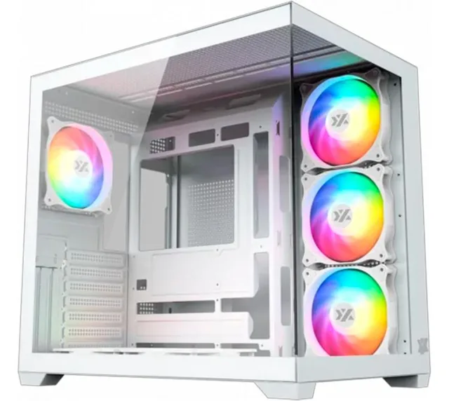 Gabinete XYZ TESSERACT X 50 White 6x120mm ARGB Fans Dual Chamber