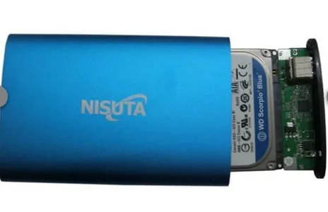 GAVETA METALICA EXTERNA POR USB 3.0 PARA DISCO SATA 2,5 EN COLOR ROJO Y AZUL