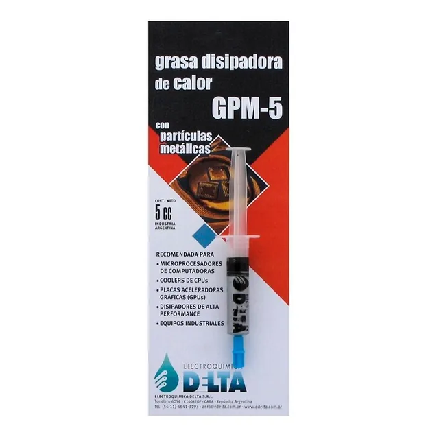 GRASA SILICONA DISIPADORA DELTA 5cc PART. METALICAS