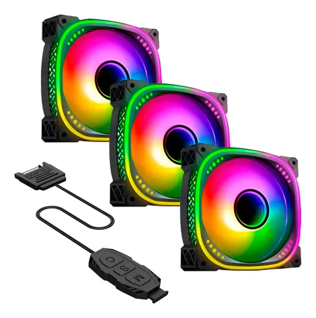 Kit Controladora 3 Coolers Sentey F70 Argb 120 Tecware Pc Ne Negro
