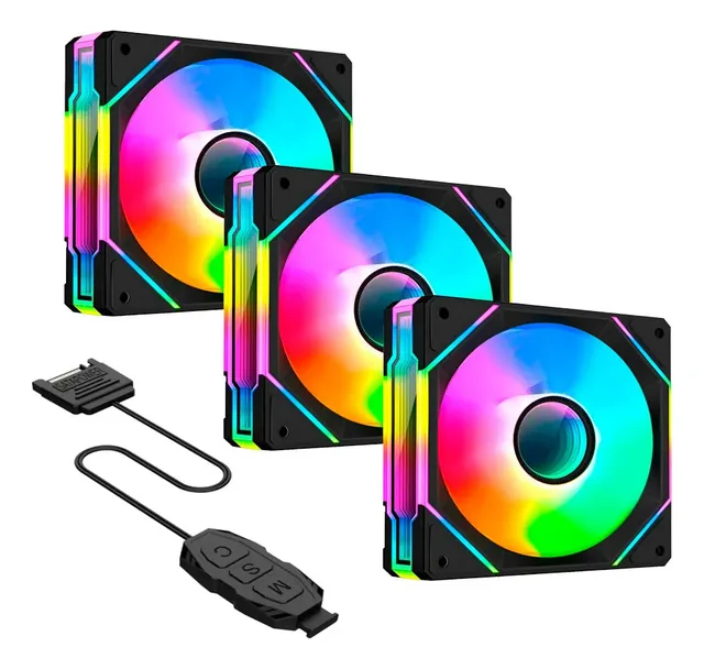 Kit Controladora 3 Coolers Sentey F80 Argb 120 Tecware Pc Negro