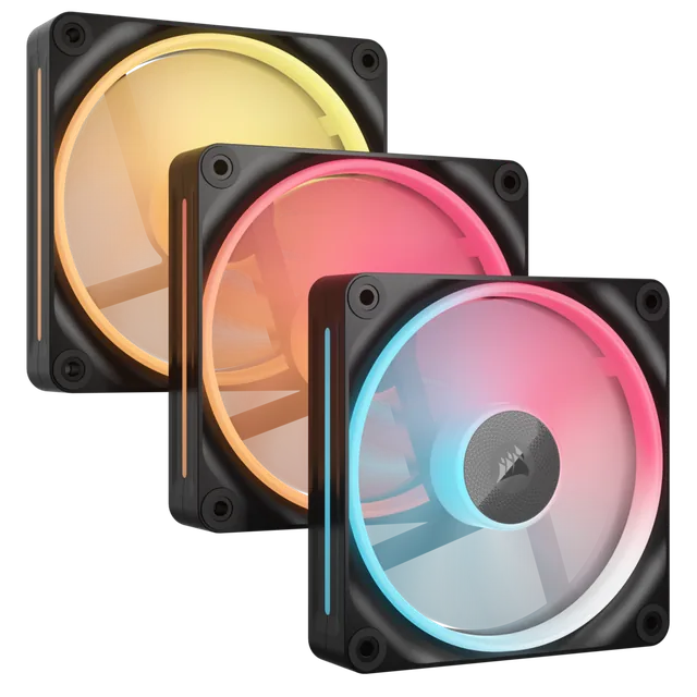 Kit De Ventiladores Corsair Flujo Reversible Icue Link Lx120-r Rgb De 120 Mm X3 Negro