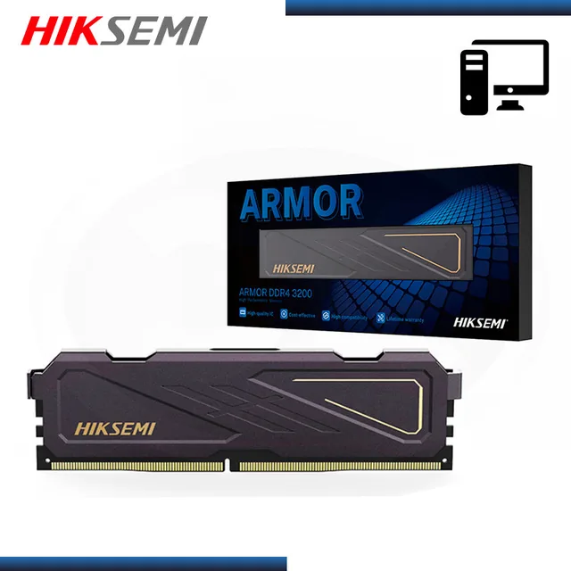 Memoria Ram Hiksemi Armor 16gb 3200mhz Con Disipador Black