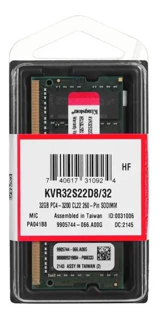 Memoria RAM Notebook Kingston DDR4 32gb 3200 Kcp