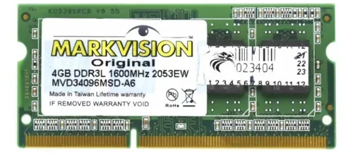 MEMORIAS SO-DIMM DDR3 L 4GB 1600 MARKVISION MVD34096MSD-A6 (OEM)