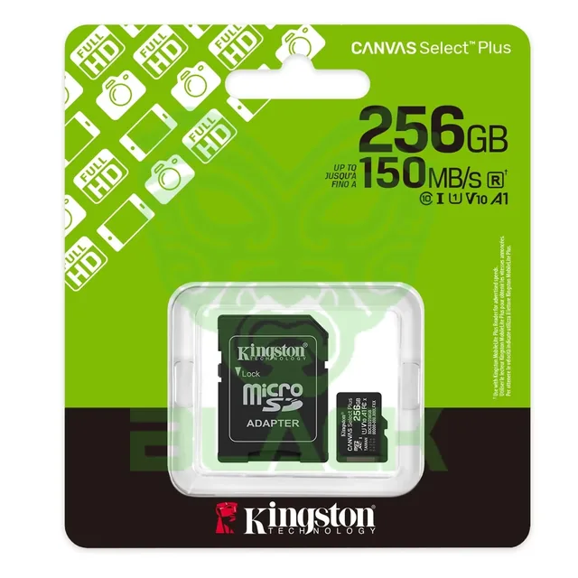 Micro Sd 256GB C10 Kingston Canvas Select Plus G3