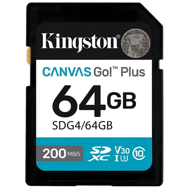 Micro SD Kingston 64GB c/Adap Canvas GO! Plus Gen4 4K Camara Drones