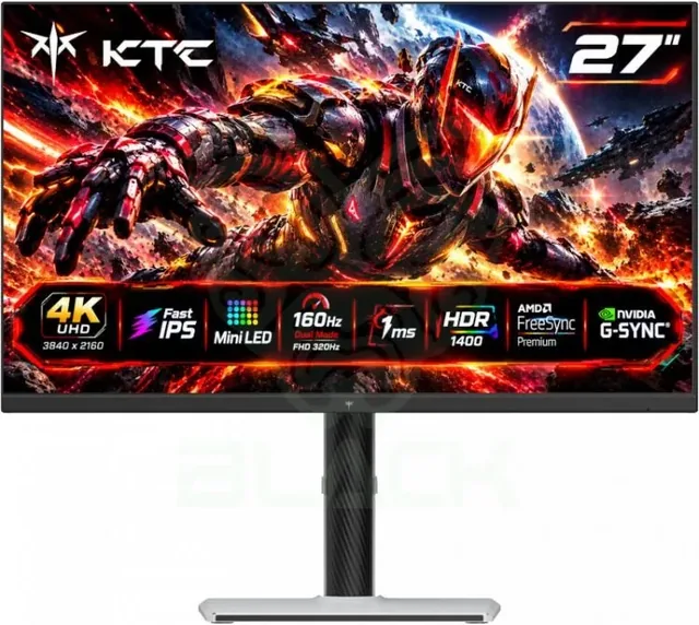 Monitor 27" Ktc M27p6s 4k Uhd Fast Ips Mini Led 2304 Zonas 160hz Dual Mode Fhd 320hz 1ms Hdr1400 Freesync Premium G-sync