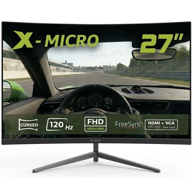 Monitor Gamer 27" X-Micro Curvo Vga Hdmi 120Hz 1Ms X27CFE