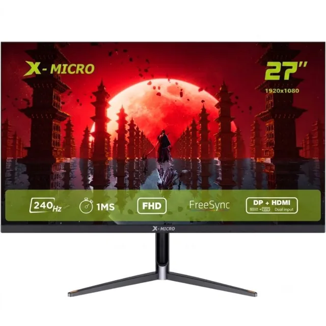 Monitor Gamer 27" X-Micro Fhd Ips 240Hz 1Ms Hdmi X27F-S03E