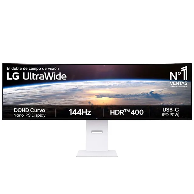 Monitor Gamer 49" LG Ultrawide Curvo Dqhd 144Hz 5Ms 49U950A-W