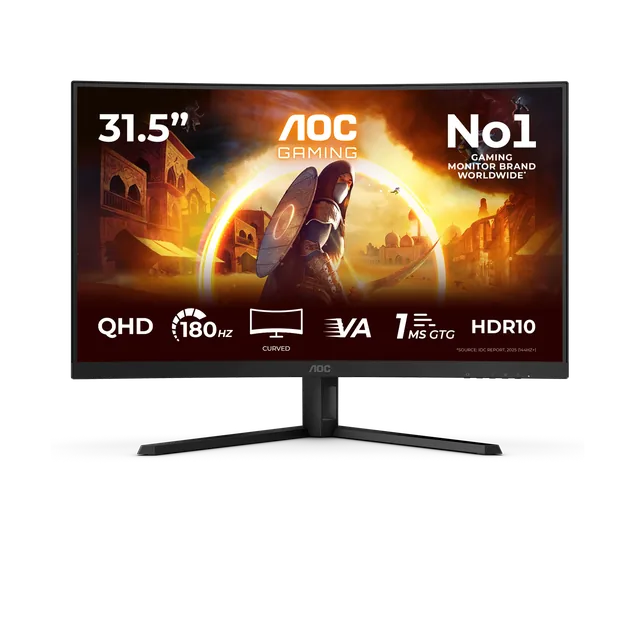 Monitor Gamer AOC 32 180Hz 1ms VA QHD Curvo CQ32G4VE