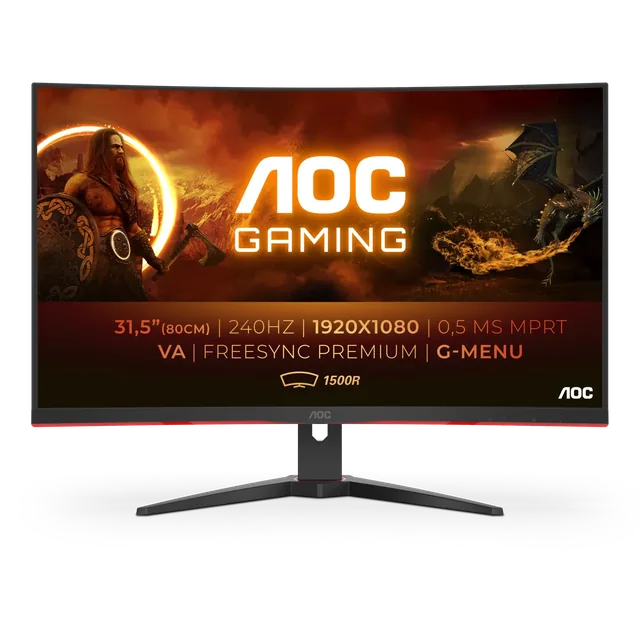 Monitor Gamer AOC 32 240Hz 0.5ms VA FHD Curvo C32G2ZE