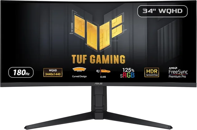 Monitor Gamer Asus TUF 34 180Hz 1ms WQHD Ultrawide Curvo VG34VQL3A-J