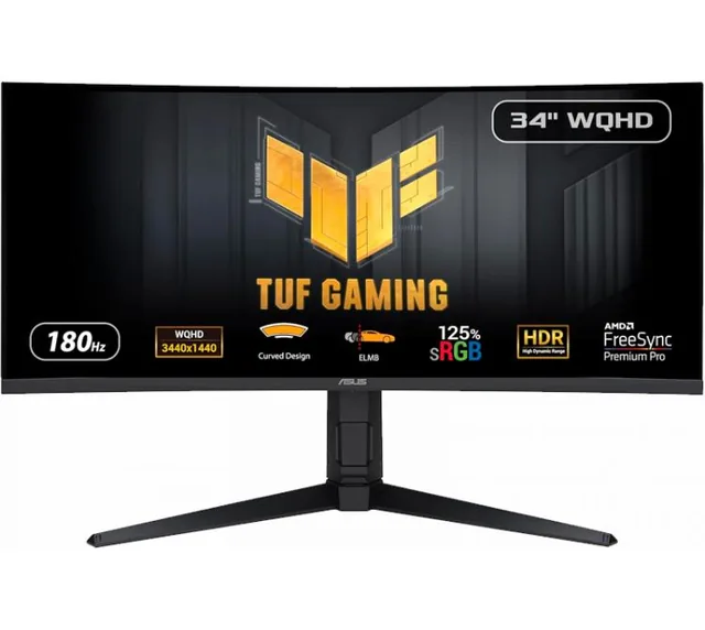 Monitor Gamer ASUS TUF VG34VQL3A-J 34" Curvo 1500R WQHD VA 180Hz AMD Freesync Premium Pro