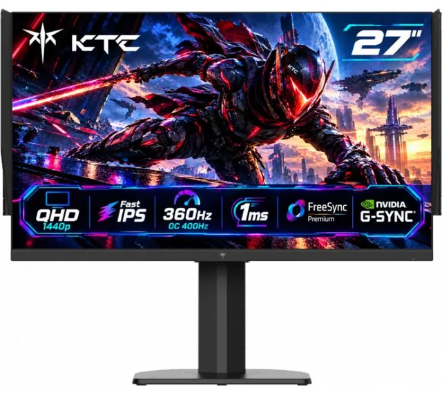 Monitor Gamer KTC H27X8 27" QHD 1440p Fast IPS 360Hz OC 400Hz 1ms FreeSync Premium G-SYNC