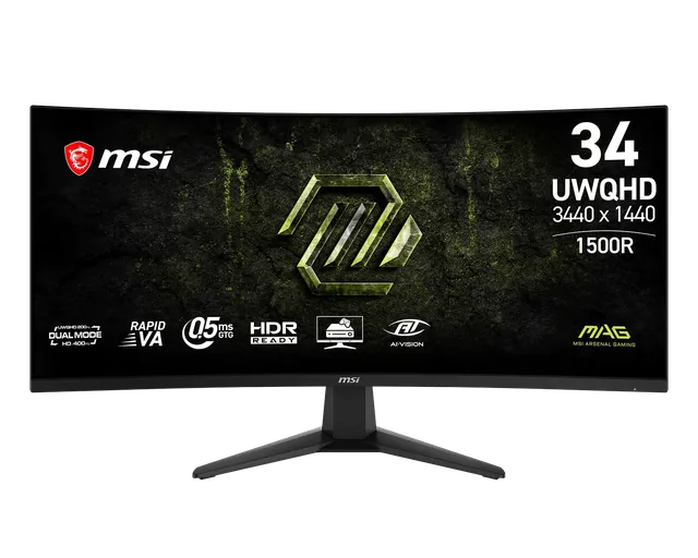 Monitor Gamer MSI 34 200Hz 0.5ms UWQHD Curvo MAG 346CQDF E20