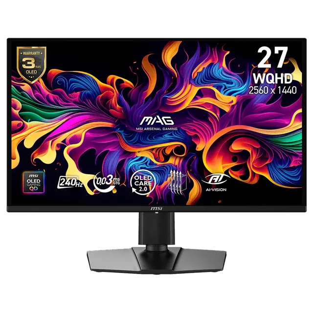 Monitor Gamer MSI MAG 274QP QD-OLED X24 27" QHD 240Hz 0.03ms HDR G-SYNC FreeSync Premium