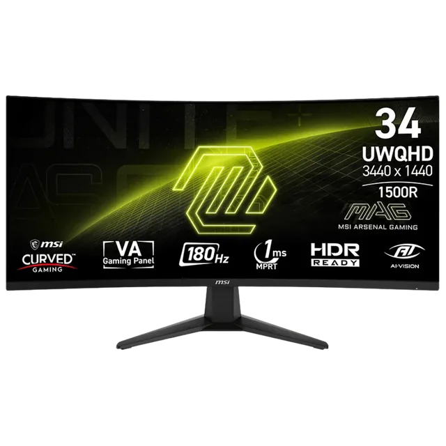 Monitor Gamer MSI MAG 346CQ 34" UWQHD 180Hz Curvo