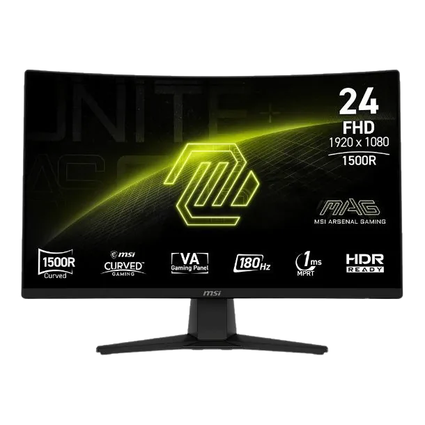 Monitor Gamer Msi Mag Curvo 24" 242c Va Fhd 180hz 1ms Hdmi Dp