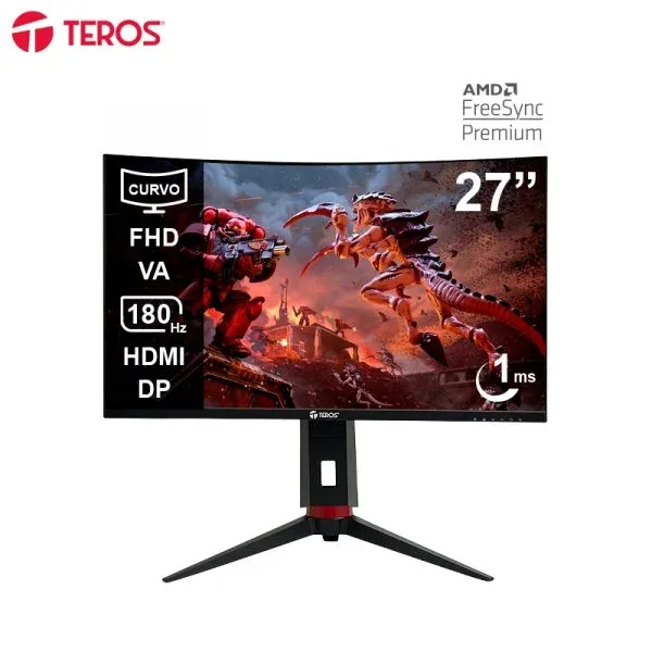 Monitor Gamer Teros 27 180Hz 1ms VA FHD Curvo TE-2766G