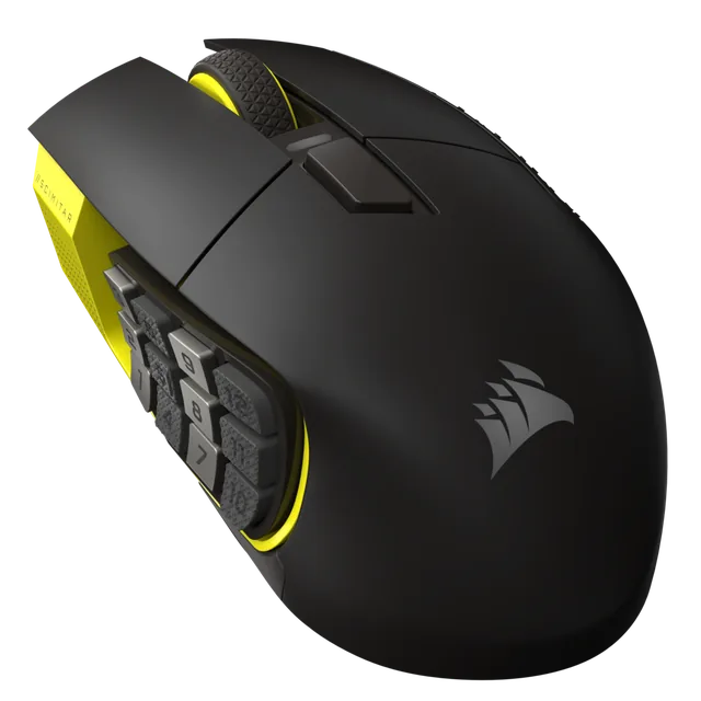 Mouse Gamer Corsair Mmo Scimitar Elite Wireless Se, Negro Y Amarillo