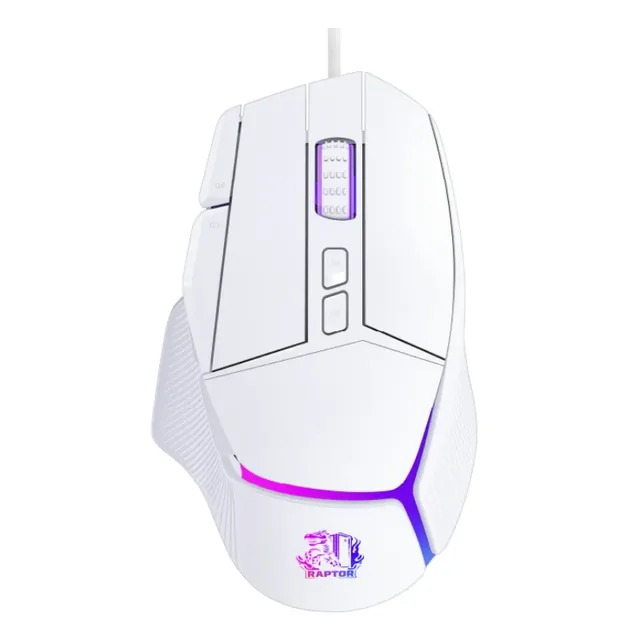 Mouse Gamer Raptor Storm Grip 9 Botones 8000DPI Retroiluminado White