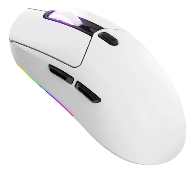 Mouse Gamer Raptor Storm Grip Wireless 7 Botones 24k Dpi Rgb Blanco